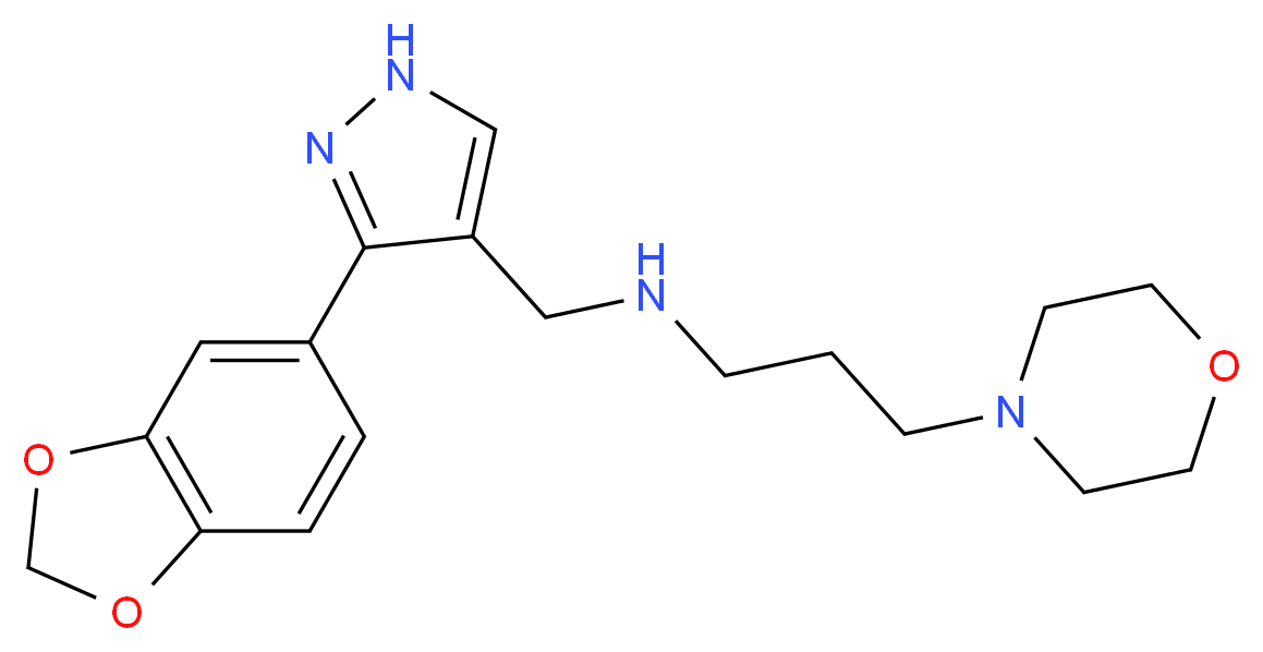 N-{[3-(1,3-benzodioxol-5-yl)-1H-pyrazol-4-yl]methyl}-3-(4-morpholinyl)-1-propanamine_Molecular_structure_CAS_)