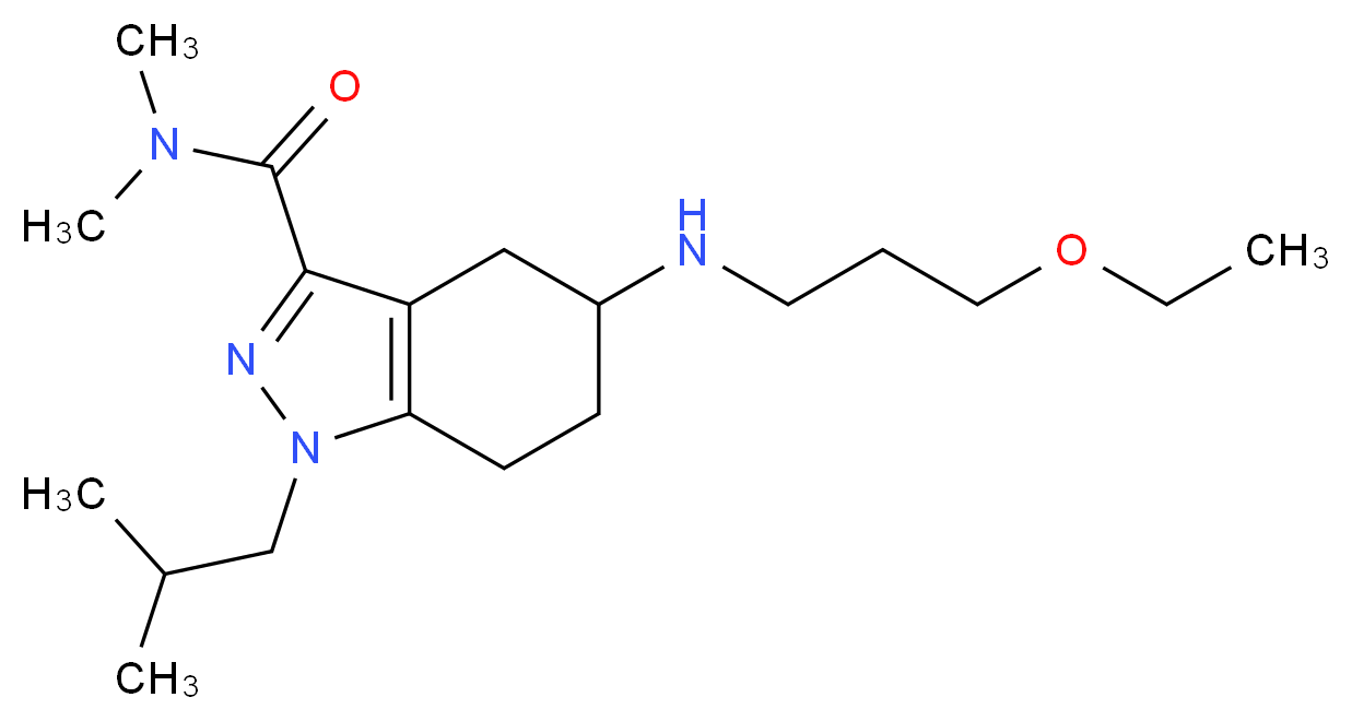 5-[(3-ethoxypropyl)amino]-1-isobutyl-N,N-dimethyl-4,5,6,7-tetrahydro-1H-indazole-3-carboxamide_Molecular_structure_CAS_)