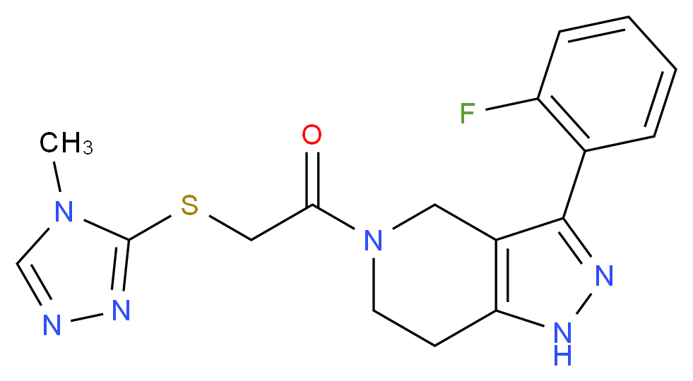 3-(2-fluorophenyl)-5-{[(4-methyl-4H-1,2,4-triazol-3-yl)thio]acetyl}-4,5,6,7-tetrahydro-1H-pyrazolo[4,3-c]pyridine_Molecular_structure_CAS_)