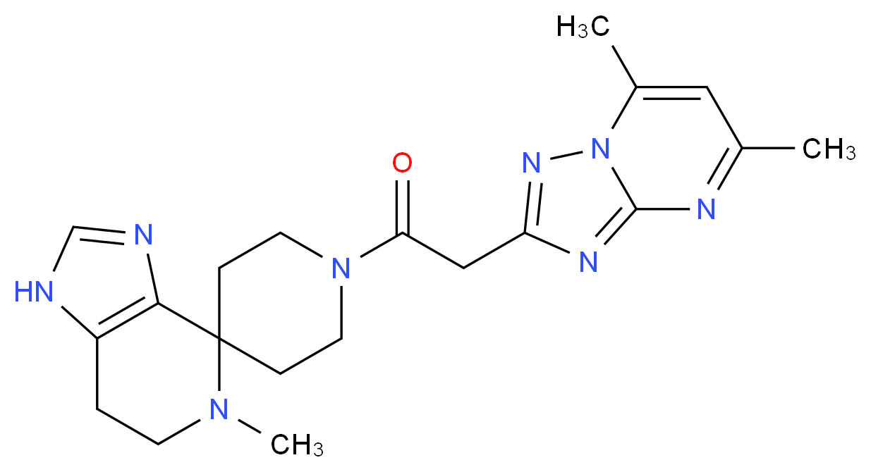 1'-[(5,7-dimethyl[1,2,4]triazolo[1,5-a]pyrimidin-2-yl)acetyl]-5-methyl-1,5,6,7-tetrahydrospiro[imidazo[4,5-c]pyridine-4,4'-piperidine]_Molecular_structure_CAS_)
