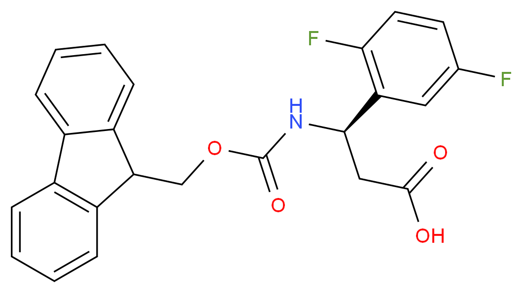 (R)-3-(2,5-DIFLUORO-PHENYL)-3-(9H-FLUOREN-9-YLMETHOXYCARBONYLAMINO)-PROPIONIC ACID_Molecular_structure_CAS_)