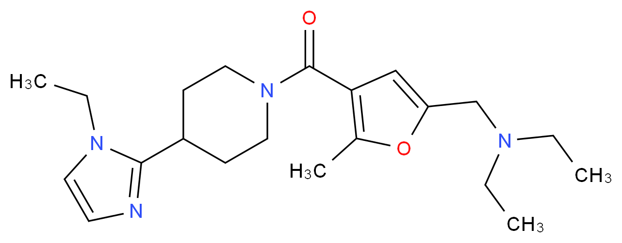 N-ethyl-N-[(4-{[4-(1-ethyl-1H-imidazol-2-yl)-1-piperidinyl]carbonyl}-5-methyl-2-furyl)methyl]ethanamine_Molecular_structure_CAS_)