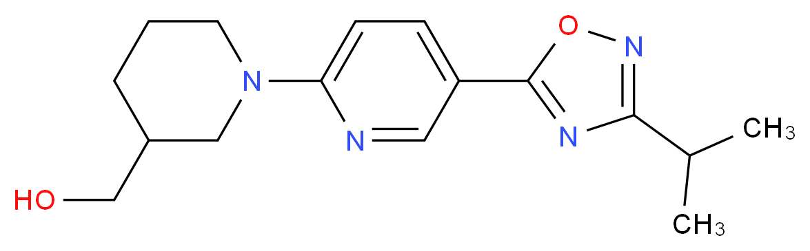 {1-[5-(3-isopropyl-1,2,4-oxadiazol-5-yl)-2-pyridinyl]-3-piperidinyl}methanol_Molecular_structure_CAS_)