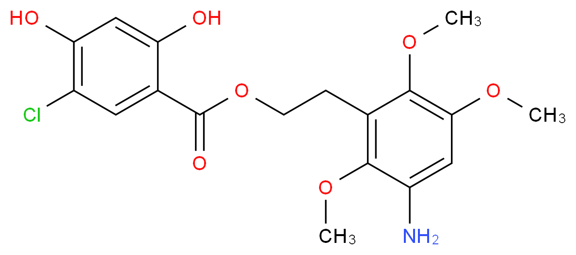 2-(3-AMINO-2,5,6-TRIMETHOXYPHENYL)ETHYL 5-CHLORO-2,4-DIHYDROXYBENZOATE_Molecular_structure_CAS_)