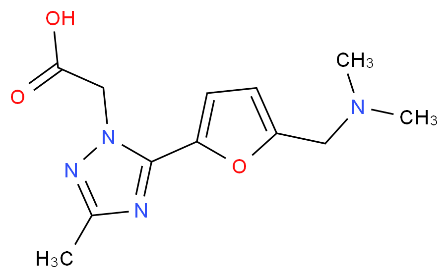 (5-{5-[(dimethylamino)methyl]-2-furyl}-3-methyl-1H-1,2,4-triazol-1-yl)acetic acid_Molecular_structure_CAS_)