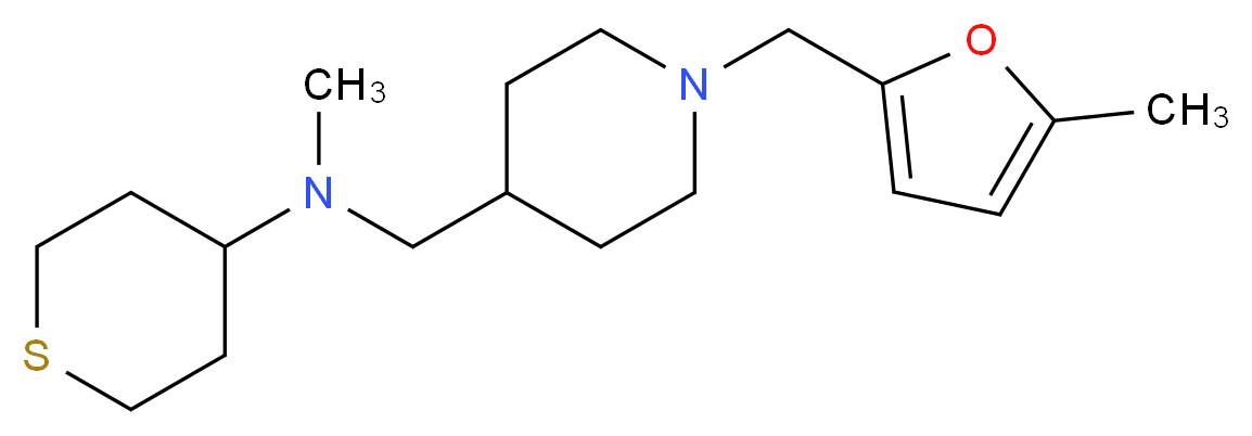 N-methyl-N-({1-[(5-methyl-2-furyl)methyl]-4-piperidinyl}methyl)tetrahydro-2H-thiopyran-4-amine_Molecular_structure_CAS_)