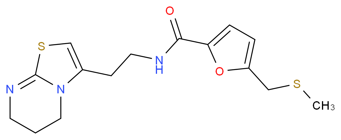 N-[2-(6,7-dihydro-5H-[1,3]thiazolo[3,2-a]pyrimidin-3-yl)ethyl]-5-[(methylthio)methyl]-2-furamide_Molecular_structure_CAS_)