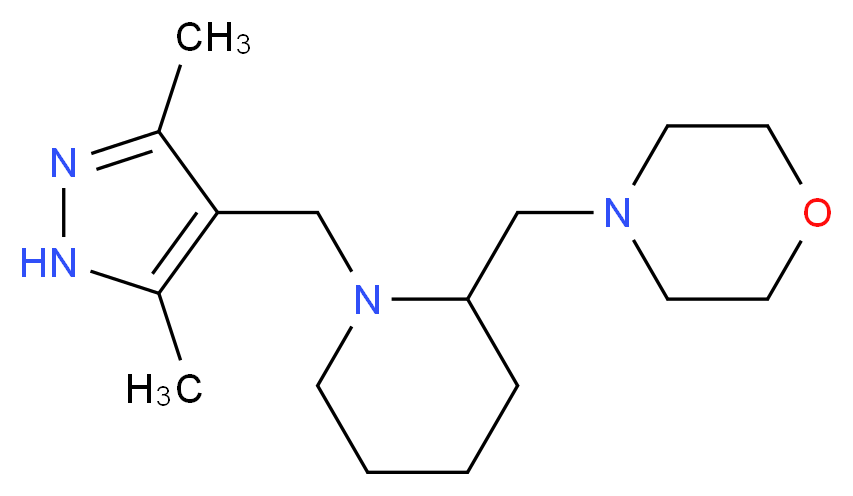 4-({1-[(3,5-dimethyl-1H-pyrazol-4-yl)methyl]piperidin-2-yl}methyl)morpholine_Molecular_structure_CAS_)