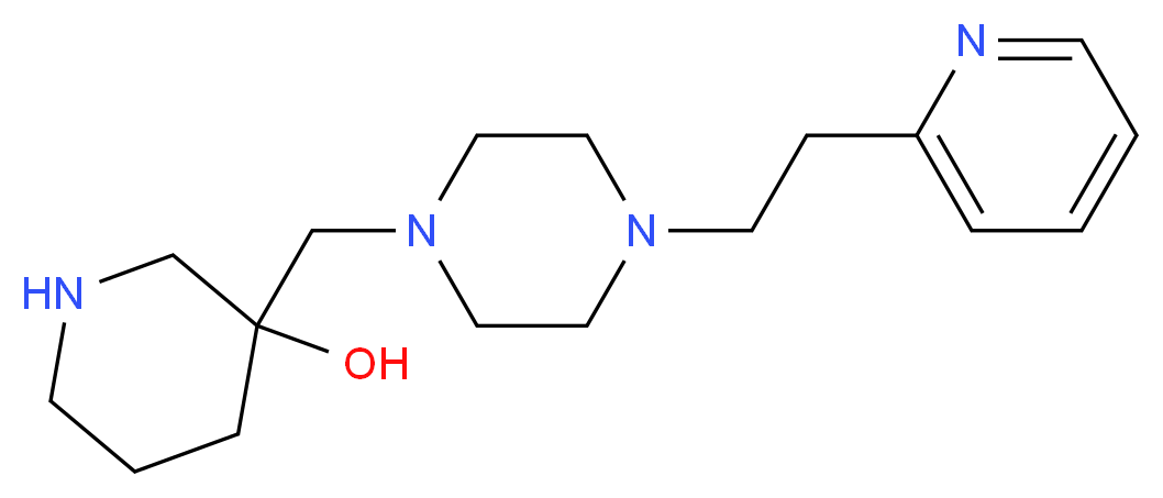 3-{[4-(2-pyridin-2-ylethyl)piperazin-1-yl]methyl}piperidin-3-ol_Molecular_structure_CAS_)