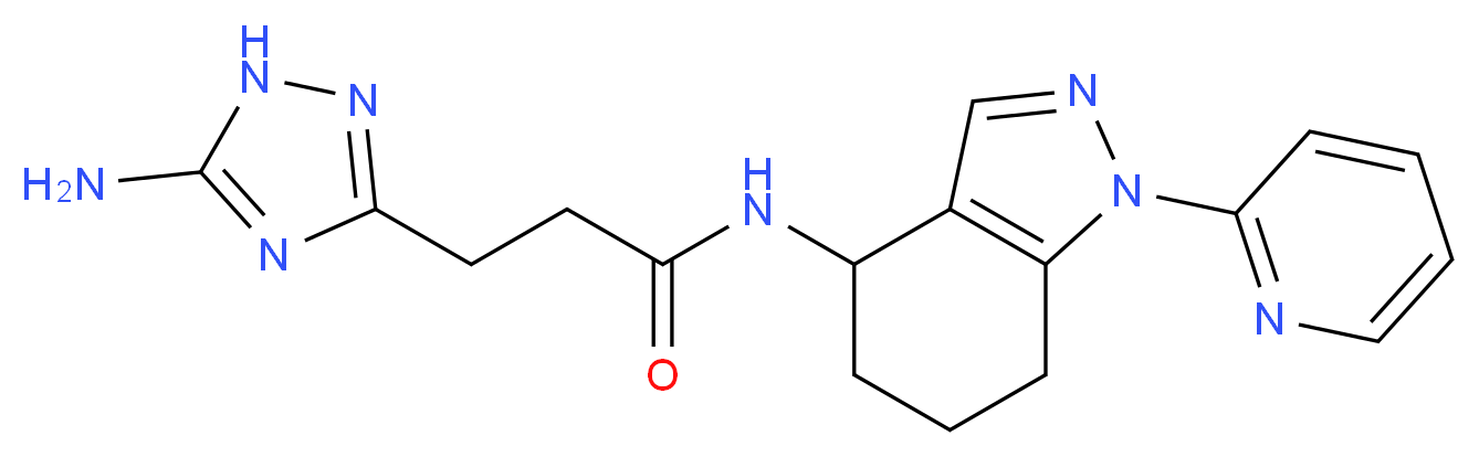 3-(5-amino-1H-1,2,4-triazol-3-yl)-N-(1-pyridin-2-yl-4,5,6,7-tetrahydro-1H-indazol-4-yl)propanamide_Molecular_structure_CAS_)