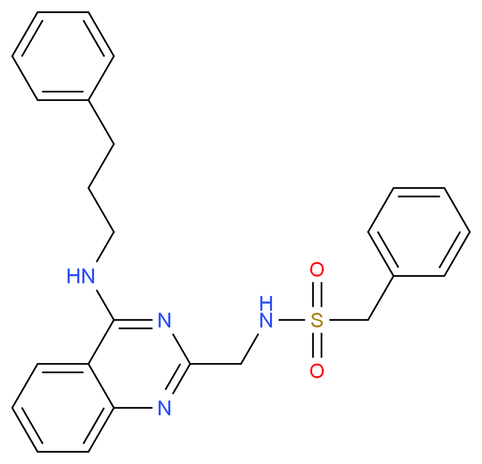 1-phenyl-N-({4-[(3-phenylpropyl)amino]-2-quinazolinyl}methyl)methanesulfonamide_Molecular_structure_CAS_)