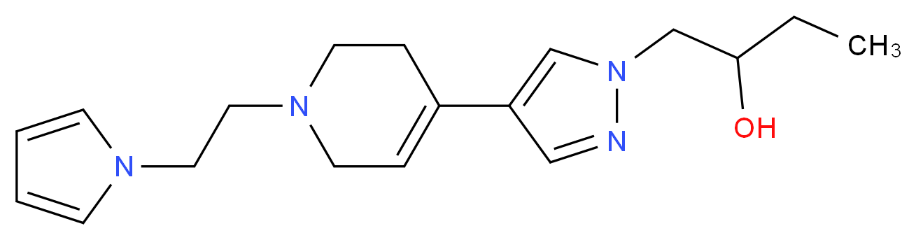 1-(4-{1-[2-(1H-pyrrol-1-yl)ethyl]-1,2,3,6-tetrahydropyridin-4-yl}-1H-pyrazol-1-yl)butan-2-ol_Molecular_structure_CAS_)