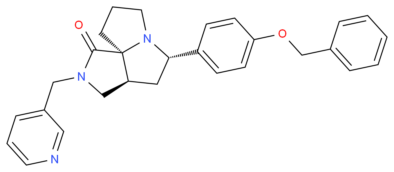 (3aS*,5S*,9aS*)-5-[4-(benzyloxy)phenyl]-2-(3-pyridinylmethyl)hexahydro-7H-pyrrolo[3,4-g]pyrrolizin-1(2H)-one_Molecular_structure_CAS_)
