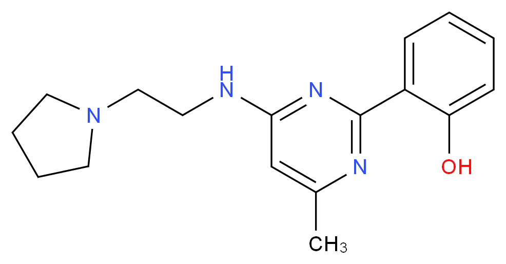 2-{4-methyl-6-[(2-pyrrolidin-1-ylethyl)amino]pyrimidin-2-yl}phenol_Molecular_structure_CAS_)