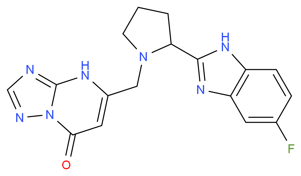 5-{[2-(5-fluoro-1H-benzimidazol-2-yl)-1-pyrrolidinyl]methyl}[1,2,4]triazolo[1,5-a]pyrimidin-7(4H)-one_Molecular_structure_CAS_)