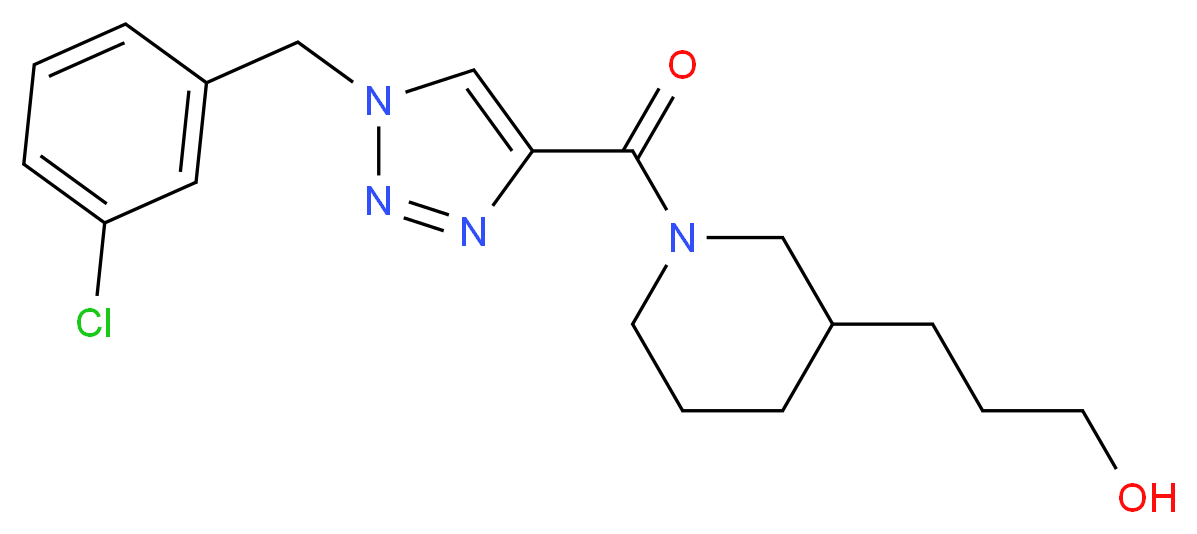 3-(1-{[1-(3-chlorobenzyl)-1H-1,2,3-triazol-4-yl]carbonyl}-3-piperidinyl)-1-propanol_Molecular_structure_CAS_)