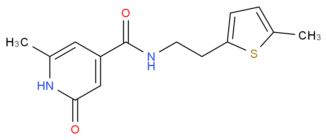 6-methyl-N-[2-(5-methyl-2-thienyl)ethyl]-2-oxo-1,2-dihydropyridine-4-carboxamide_Molecular_structure_CAS_)