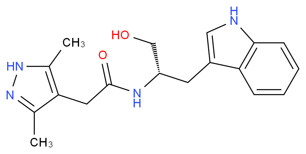 2-(3,5-dimethyl-1H-pyrazol-4-yl)-N-[(1S)-2-hydroxy-1-(1H-indol-3-ylmethyl)ethyl]acetamide_Molecular_structure_CAS_)