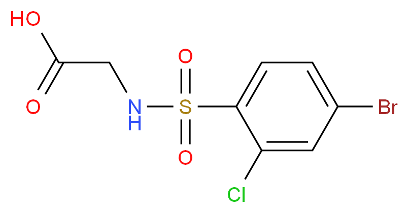 {[(4-bromo-2-chlorophenyl)sulfonyl]amino}acetic acid_Molecular_structure_CAS_)