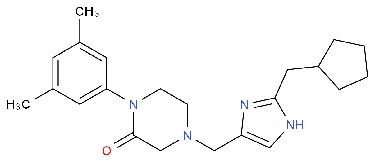 4-{[2-(cyclopentylmethyl)-1H-imidazol-4-yl]methyl}-1-(3,5-dimethylphenyl)-2-piperazinone_Molecular_structure_CAS_)
