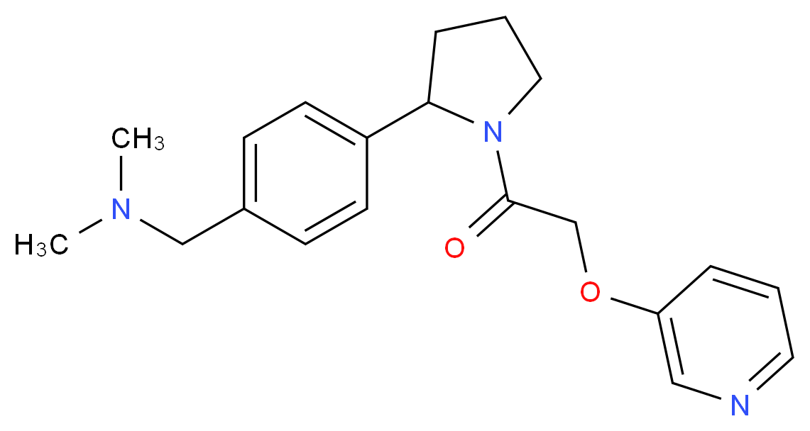 N,N-dimethyl-1-(4-{1-[(pyridin-3-yloxy)acetyl]pyrrolidin-2-yl}phenyl)methanamine_Molecular_structure_CAS_)