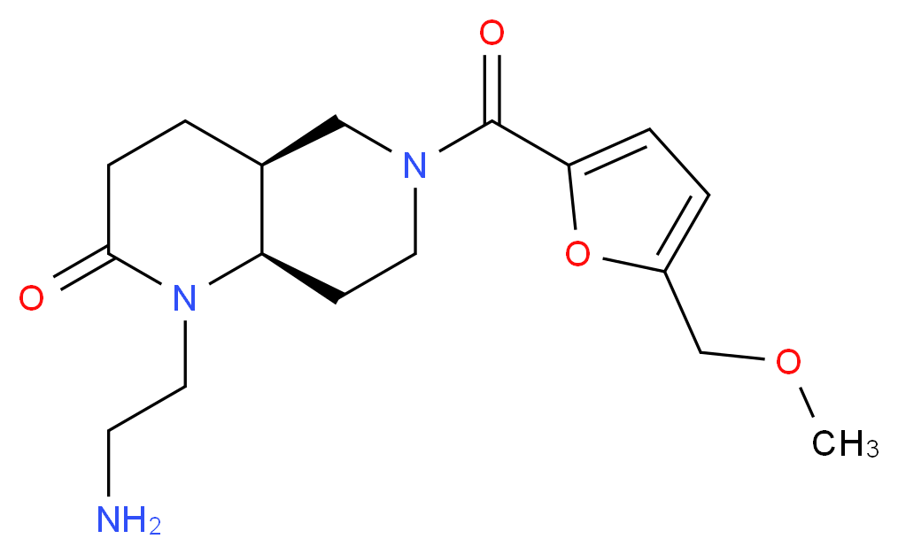 (4aS*,8aR*)-1-(2-aminoethyl)-6-[5-(methoxymethyl)-2-furoyl]octahydro-1,6-naphthyridin-2(1H)-one_Molecular_structure_CAS_)