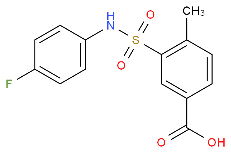 3-(4-Fluoro-phenylsulfamoyl)-4-methyl-benzoic acid_Molecular_structure_CAS_)