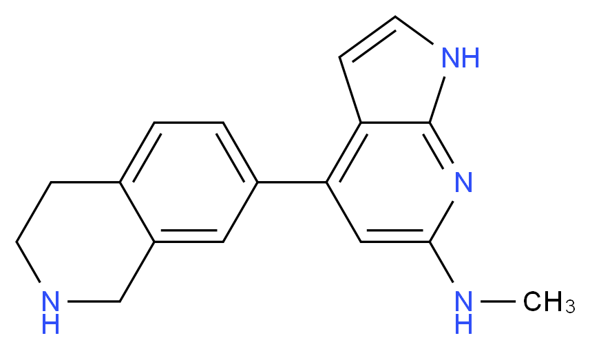 N-methyl-4-(1,2,3,4-tetrahydroisoquinolin-7-yl)-1H-pyrrolo[2,3-b]pyridin-6-amine_Molecular_structure_CAS_)