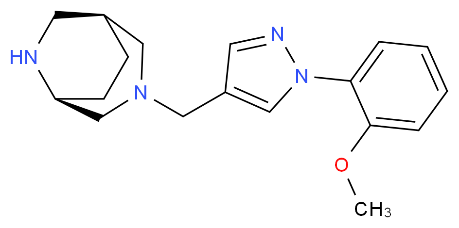 (1S*,5S*)-3-{[1-(2-methoxyphenyl)-1H-pyrazol-4-yl]methyl}-3,6-diazabicyclo[3.2.2]nonane_Molecular_structure_CAS_)
