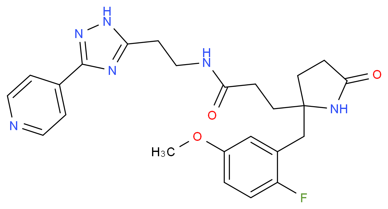 3-[2-(2-fluoro-5-methoxybenzyl)-5-oxo-2-pyrrolidinyl]-N-{2-[3-(4-pyridinyl)-1H-1,2,4-triazol-5-yl]ethyl}propanamide_Molecular_structure_CAS_)