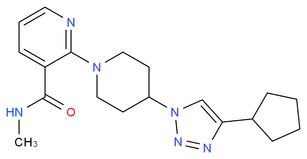 2-[4-(4-cyclopentyl-1H-1,2,3-triazol-1-yl)-1-piperidinyl]-N-methylnicotinamide_Molecular_structure_CAS_)