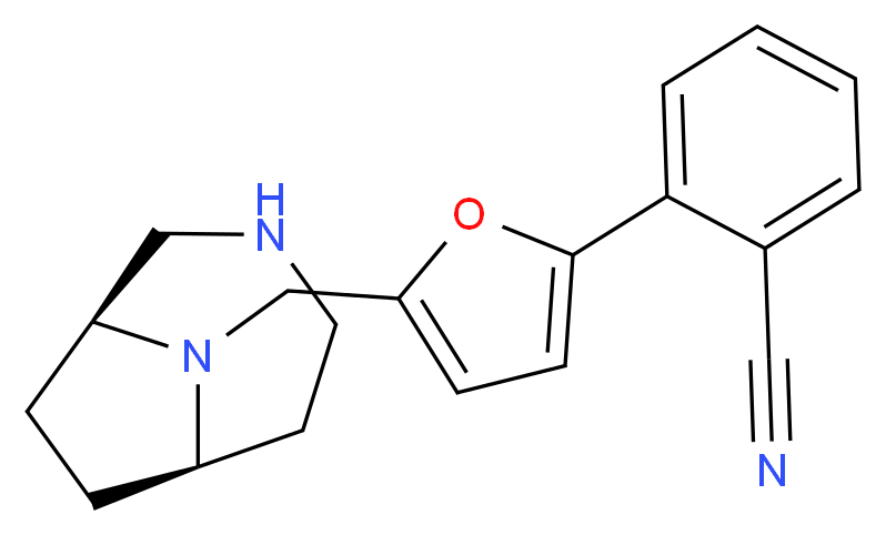 2-{5-[(1S*,6R*)-3,9-diazabicyclo[4.2.1]non-9-ylmethyl]-2-furyl}benzonitrile_Molecular_structure_CAS_)