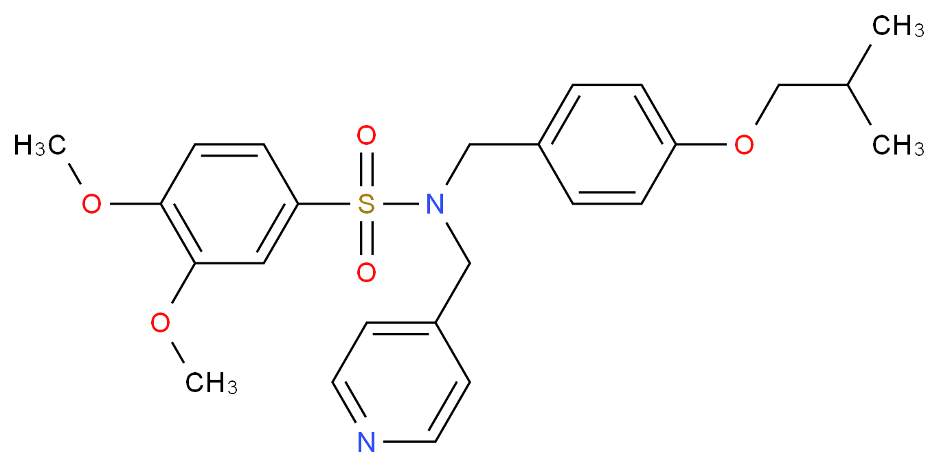 N-(4-isobutoxybenzyl)-3,4-dimethoxy-N-(4-pyridinylmethyl)benzenesulfonamide_Molecular_structure_CAS_)