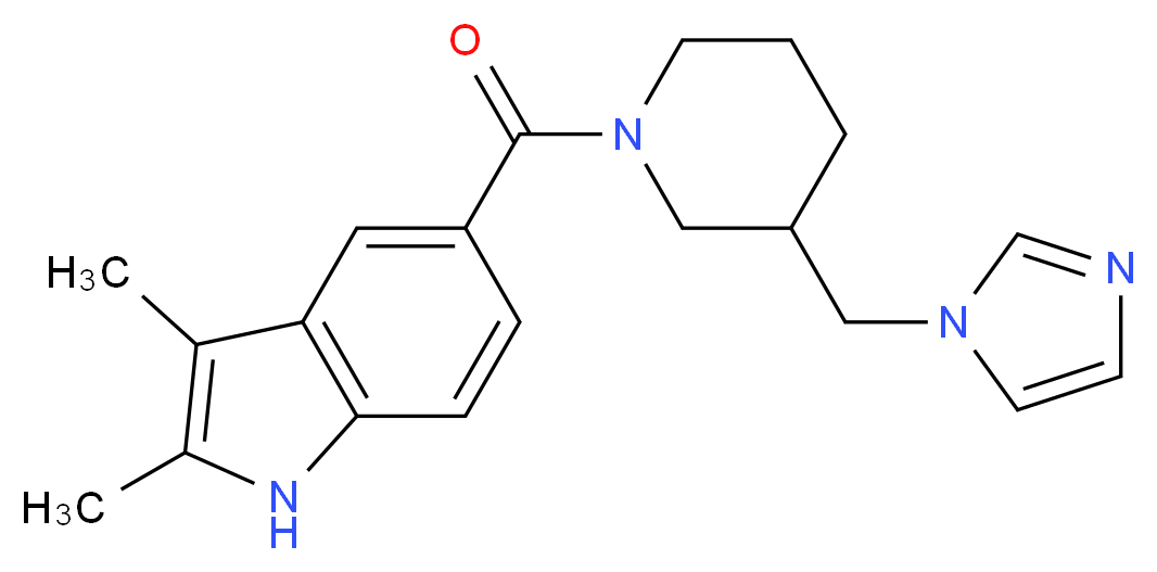 5-{[3-(1H-imidazol-1-ylmethyl)-1-piperidinyl]carbonyl}-2,3-dimethyl-1H-indole_Molecular_structure_CAS_)