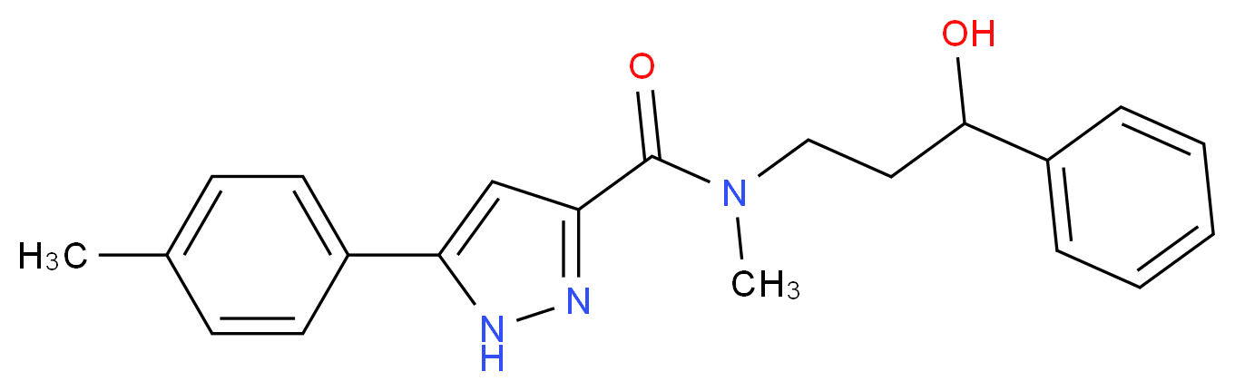 N-(3-hydroxy-3-phenylpropyl)-N-methyl-5-(4-methylphenyl)-1H-pyrazole-3-carboxamide_Molecular_structure_CAS_)