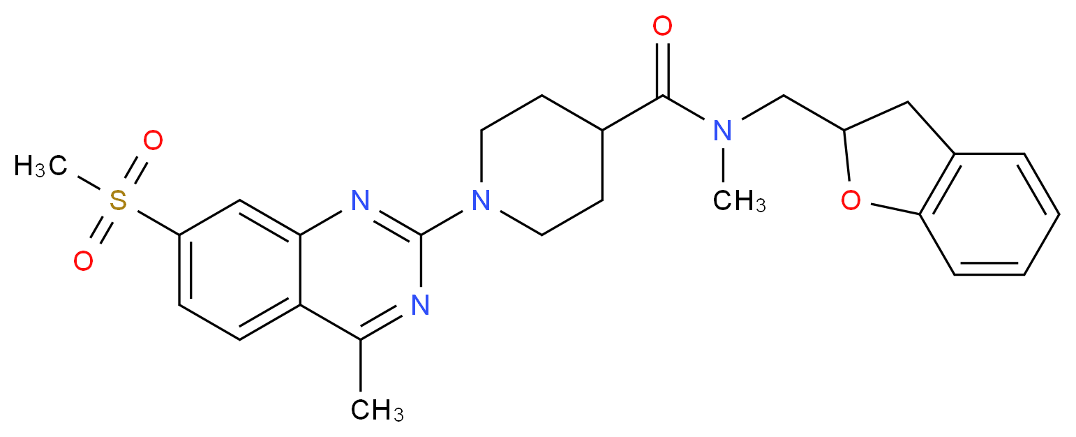 N-(2,3-dihydro-1-benzofuran-2-ylmethyl)-N-methyl-1-[4-methyl-7-(methylsulfonyl)-2-quinazolinyl]-4-piperidinecarboxamide_Molecular_structure_CAS_)