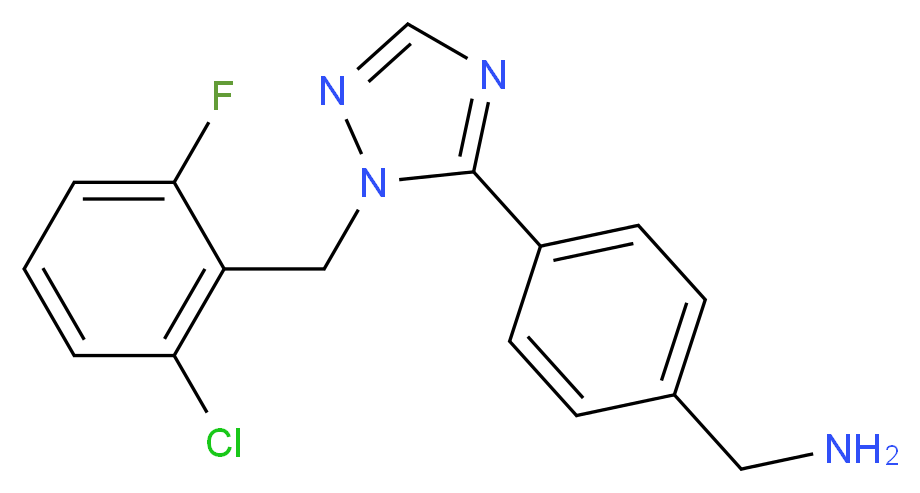 1-{4-[1-(2-chloro-6-fluorobenzyl)-1H-1,2,4-triazol-5-yl]phenyl}methanamine_Molecular_structure_CAS_)