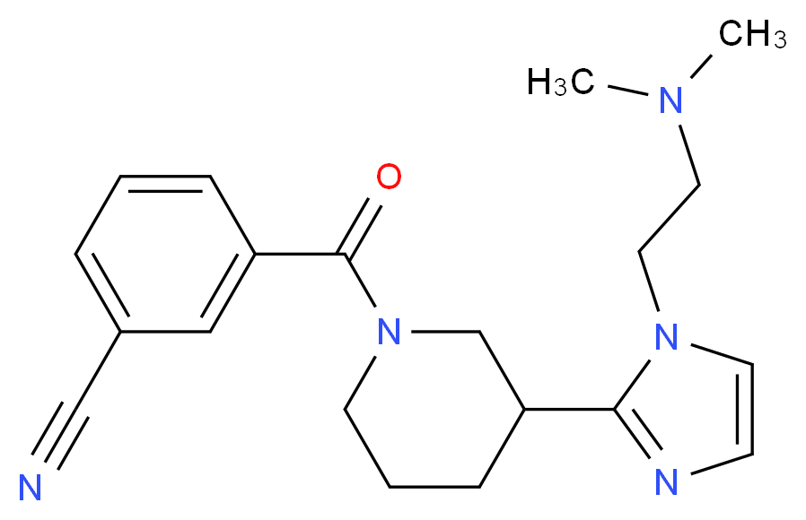 3-[(3-{1-[2-(dimethylamino)ethyl]-1H-imidazol-2-yl}piperidin-1-yl)carbonyl]benzonitrile_Molecular_structure_CAS_)