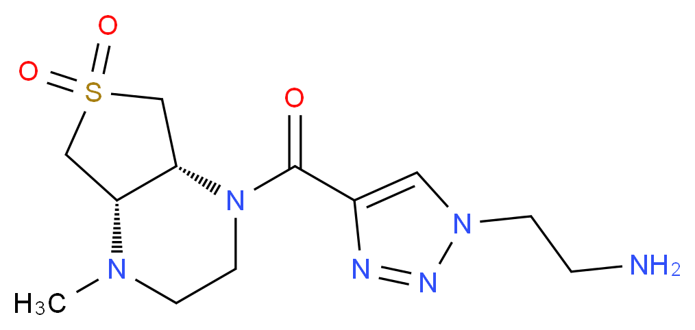 2-(4-{[(4aS*,7aR*)-4-methyl-6,6-dioxidohexahydrothieno[3,4-b]pyrazin-1(2H)-yl]carbonyl}-1H-1,2,3-triazol-1-yl)ethanamine_Molecular_structure_CAS_)