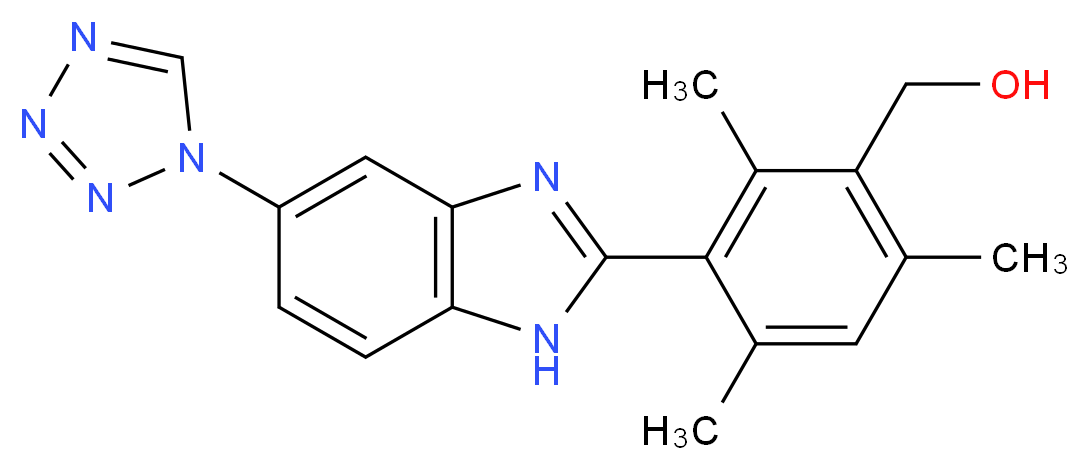 {2,4,6-trimethyl-3-[5-(1H-tetrazol-1-yl)-1H-benzimidazol-2-yl]phenyl}methanol_Molecular_structure_CAS_)