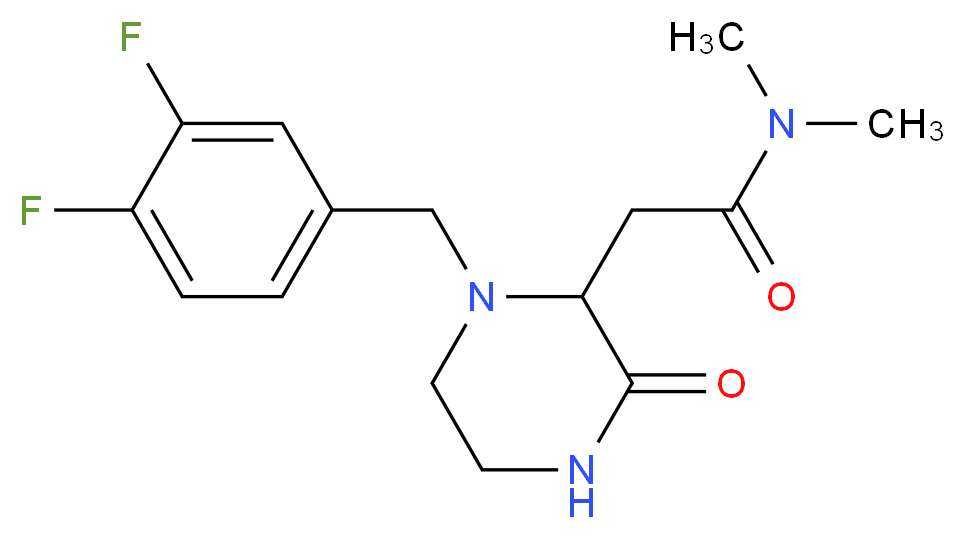 2-[1-(3,4-difluorobenzyl)-3-oxo-2-piperazinyl]-N,N-dimethylacetamide_Molecular_structure_CAS_)