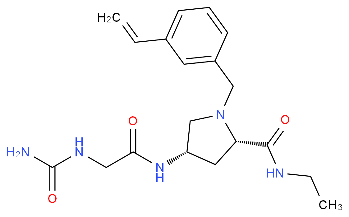 (4S)-4-{[N-(aminocarbonyl)glycyl]amino}-N-ethyl-1-(3-vinylbenzyl)-L-prolinamide_Molecular_structure_CAS_)