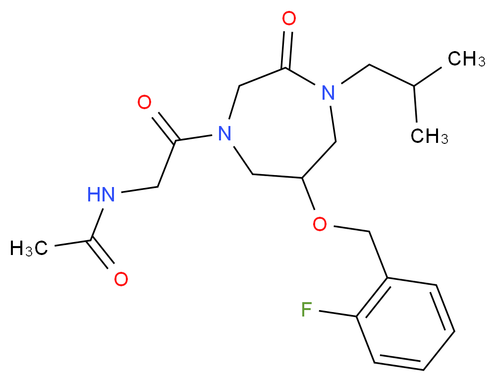 N-(2-{6-[(2-fluorobenzyl)oxy]-4-isobutyl-3-oxo-1,4-diazepan-1-yl}-2-oxoethyl)acetamide_Molecular_structure_CAS_)