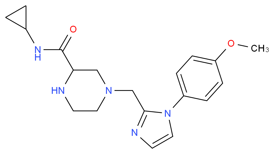 N-cyclopropyl-4-{[1-(4-methoxyphenyl)-1H-imidazol-2-yl]methyl}-2-piperazinecarboxamide_Molecular_structure_CAS_)