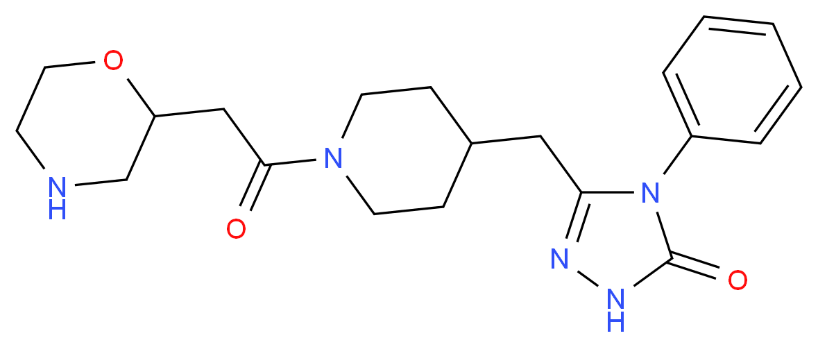 5-{[1-(morpholin-2-ylacetyl)piperidin-4-yl]methyl}-4-phenyl-2,4-dihydro-3H-1,2,4-triazol-3-one_Molecular_structure_CAS_)