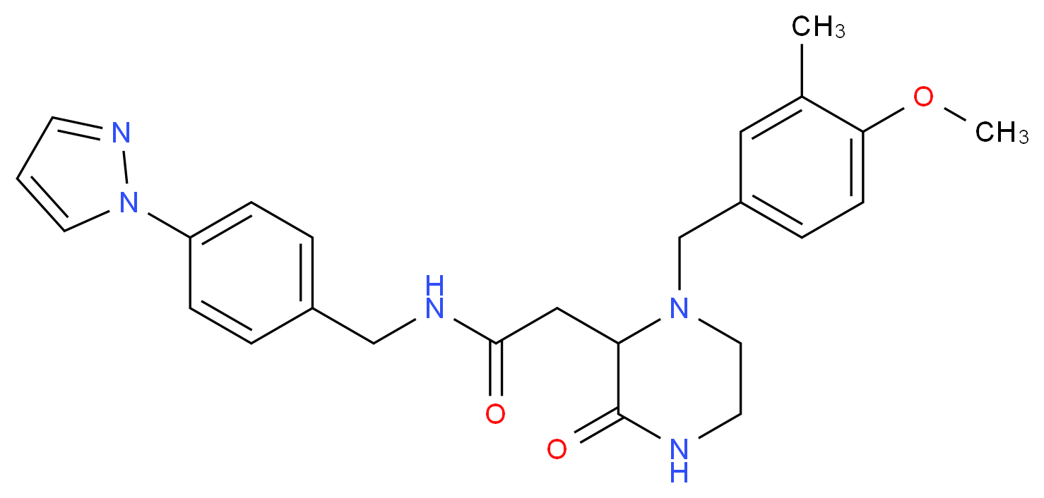 2-[1-(4-methoxy-3-methylbenzyl)-3-oxo-2-piperazinyl]-N-[4-(1H-pyrazol-1-yl)benzyl]acetamide_Molecular_structure_CAS_)