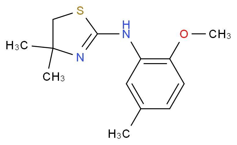 (4,4-Dimethyl-4,5-dihydro-thiazol-2-yl)-(2-methoxy-5-methyl-phenyl)-amine_Molecular_structure_CAS_)