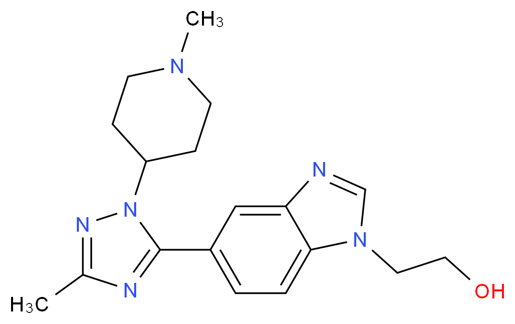 2-{5-[3-methyl-1-(1-methylpiperidin-4-yl)-1H-1,2,4-triazol-5-yl]-1H-benzimidazol-1-yl}ethanol_Molecular_structure_CAS_)