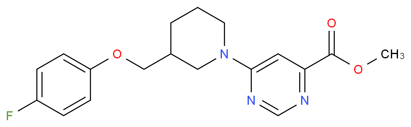 methyl 6-{3-[(4-fluorophenoxy)methyl]-1-piperidinyl}-4-pyrimidinecarboxylate_Molecular_structure_CAS_)