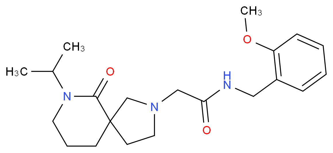 2-(7-isopropyl-6-oxo-2,7-diazaspiro[4.5]dec-2-yl)-N-(2-methoxybenzyl)acetamide_Molecular_structure_CAS_)